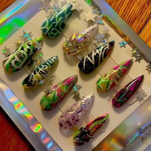 Brooklyn baddie Medium stiletto press on nails